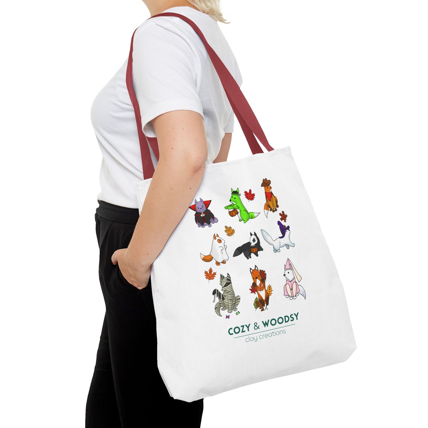 Cozy Halloween Foxes Tote Bag – Perfect for Animal Lovers, Eco-Friendly, Shopping, Gifts, Fall Decor, Everyday Use