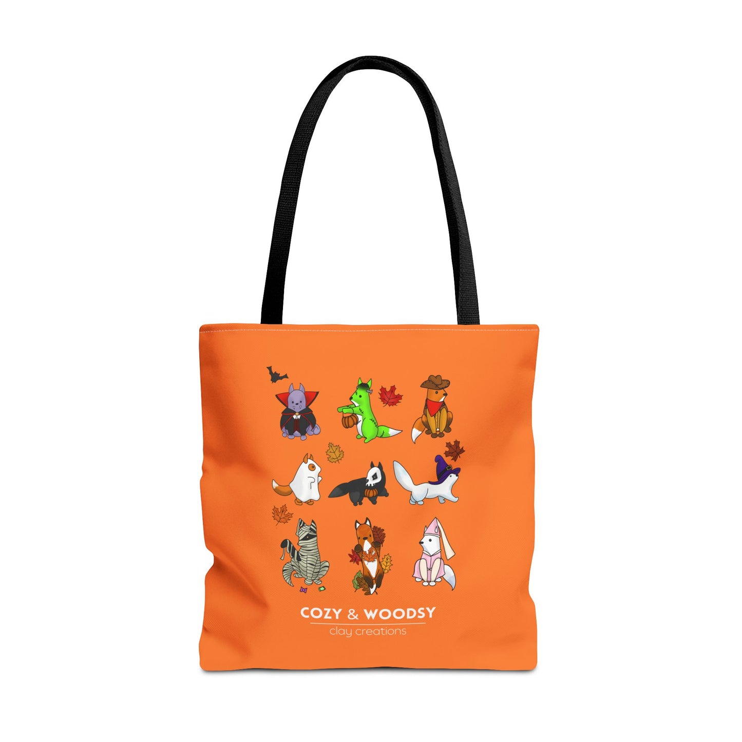 Cozy Halloween Foxes Orange Tote Bag – Perfect for Animal Lovers, Eco-Friendly, Shopping, Gifts, Fall Decor, Everyday Use
