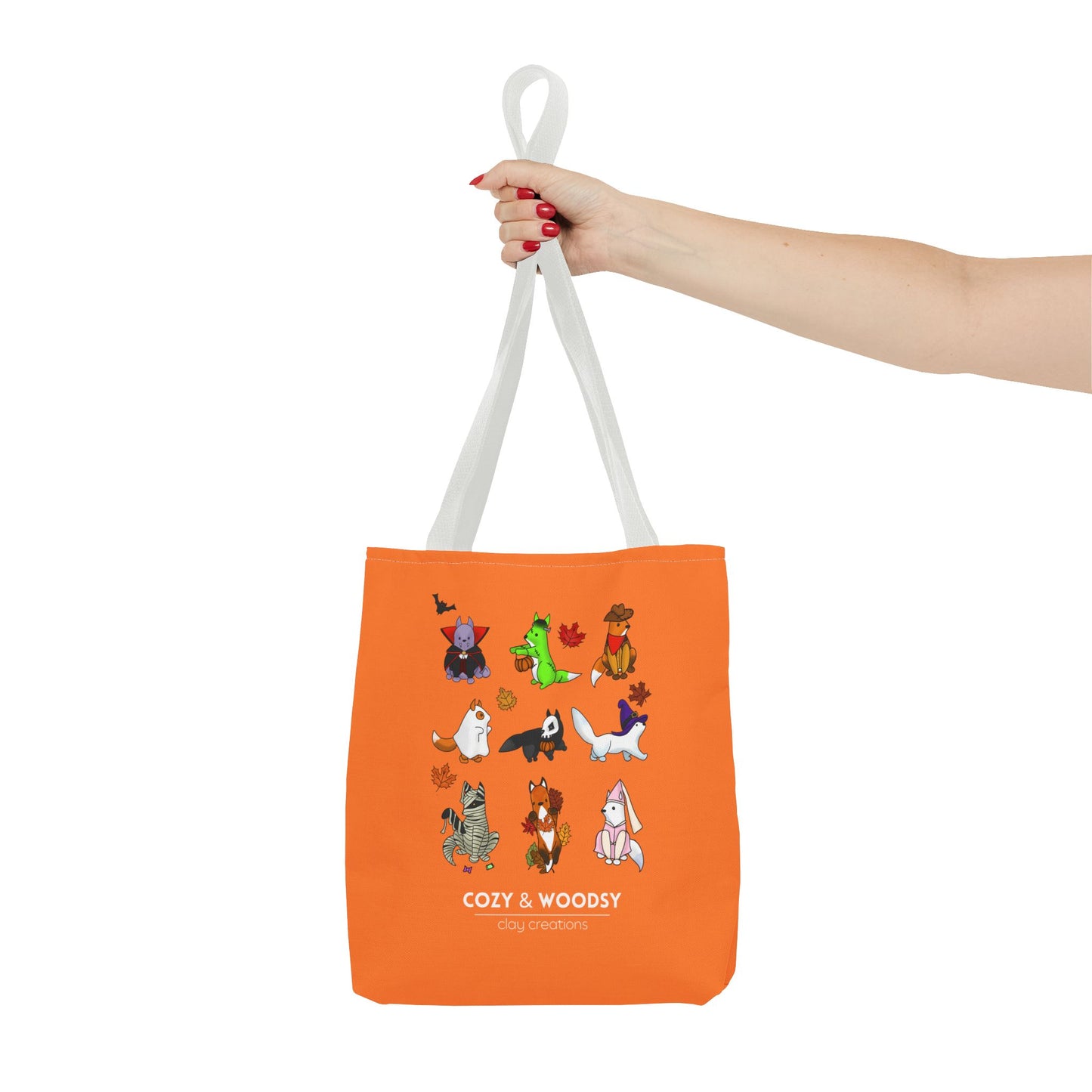 Cozy Halloween Foxes Orange Tote Bag – Perfect for Animal Lovers, Eco-Friendly, Shopping, Gifts, Fall Decor, Everyday Use