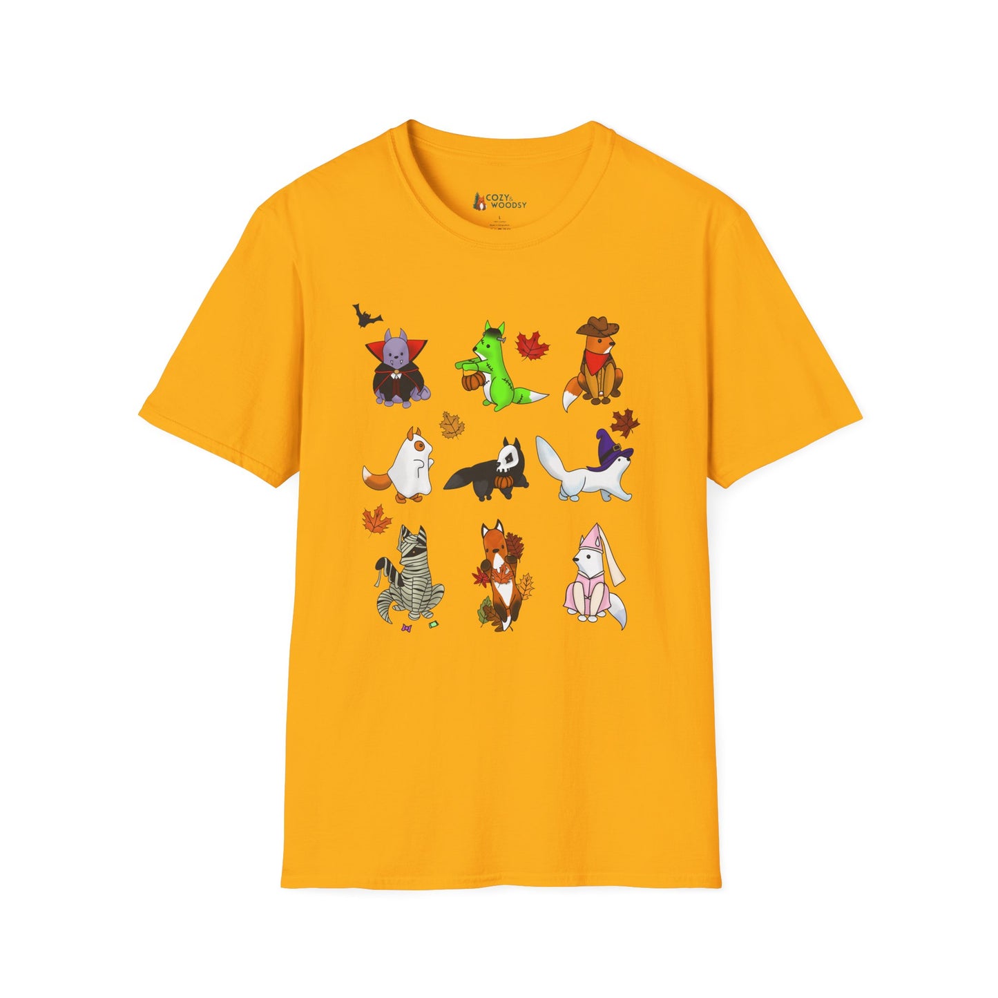 Cozy Halloween Foxes | Unisex Softstyle T-Shirt