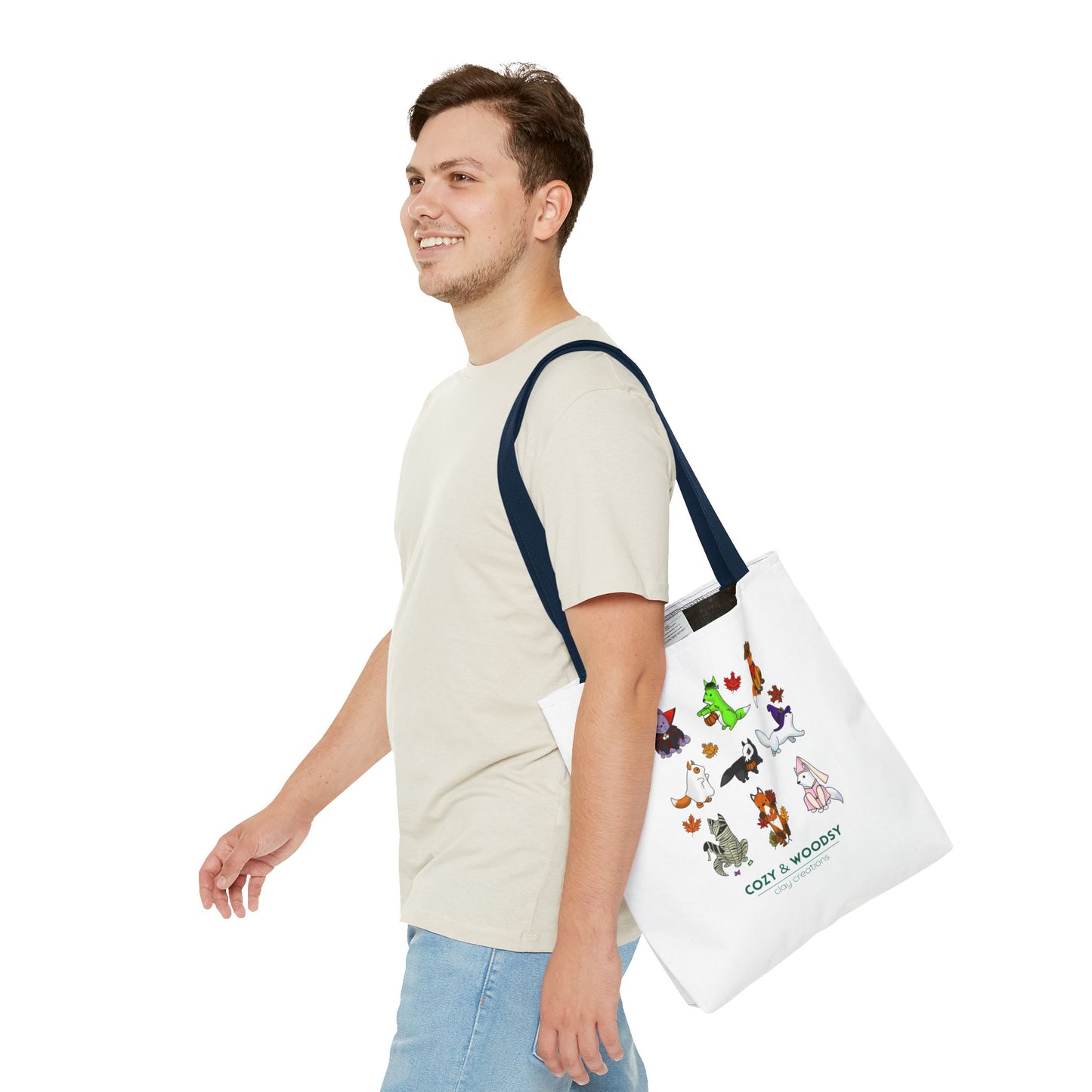 Cozy Halloween Foxes Tote Bag – Perfect for Animal Lovers, Eco-Friendly, Shopping, Gifts, Fall Decor, Everyday Use