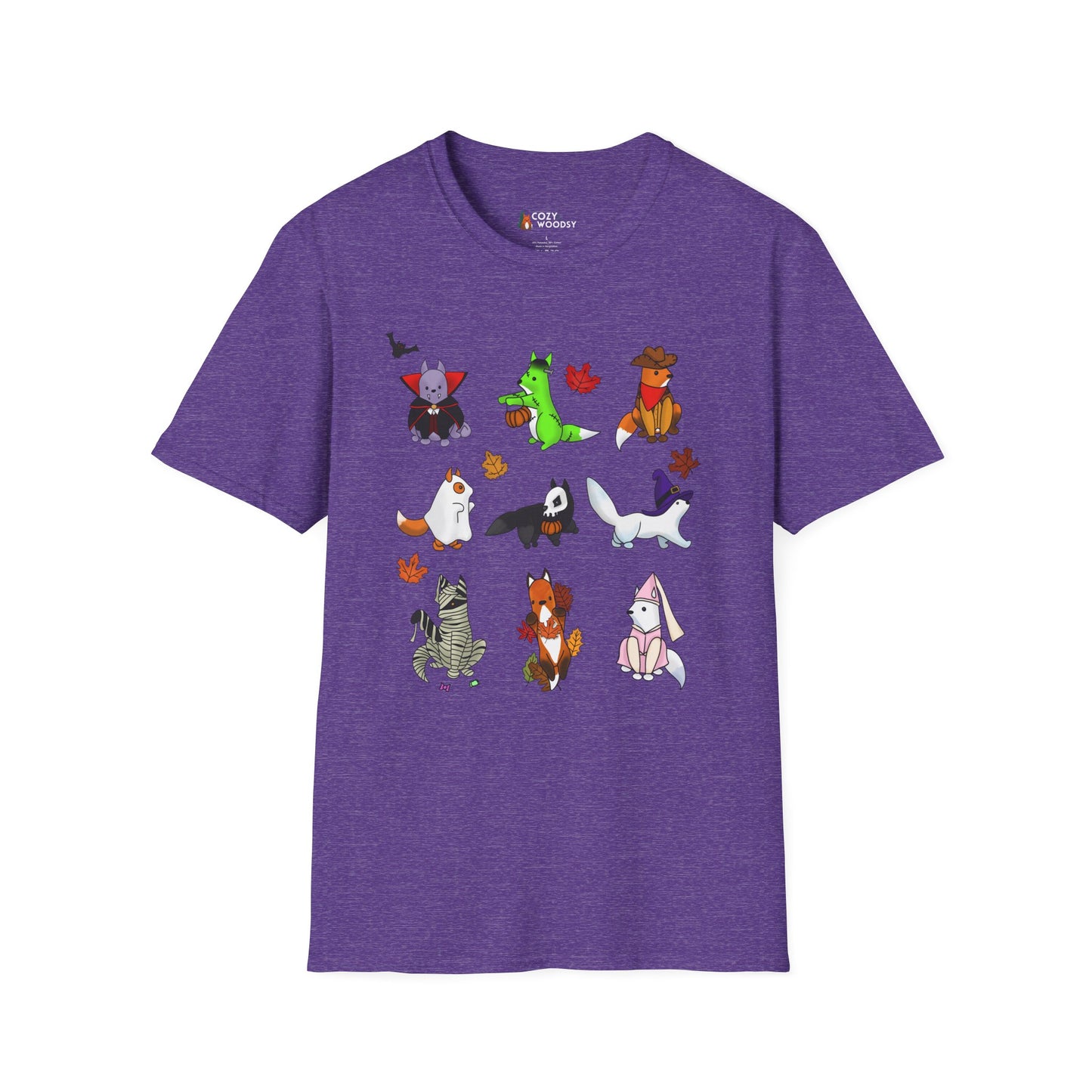 Cozy Halloween Foxes | Unisex Softstyle T-Shirt