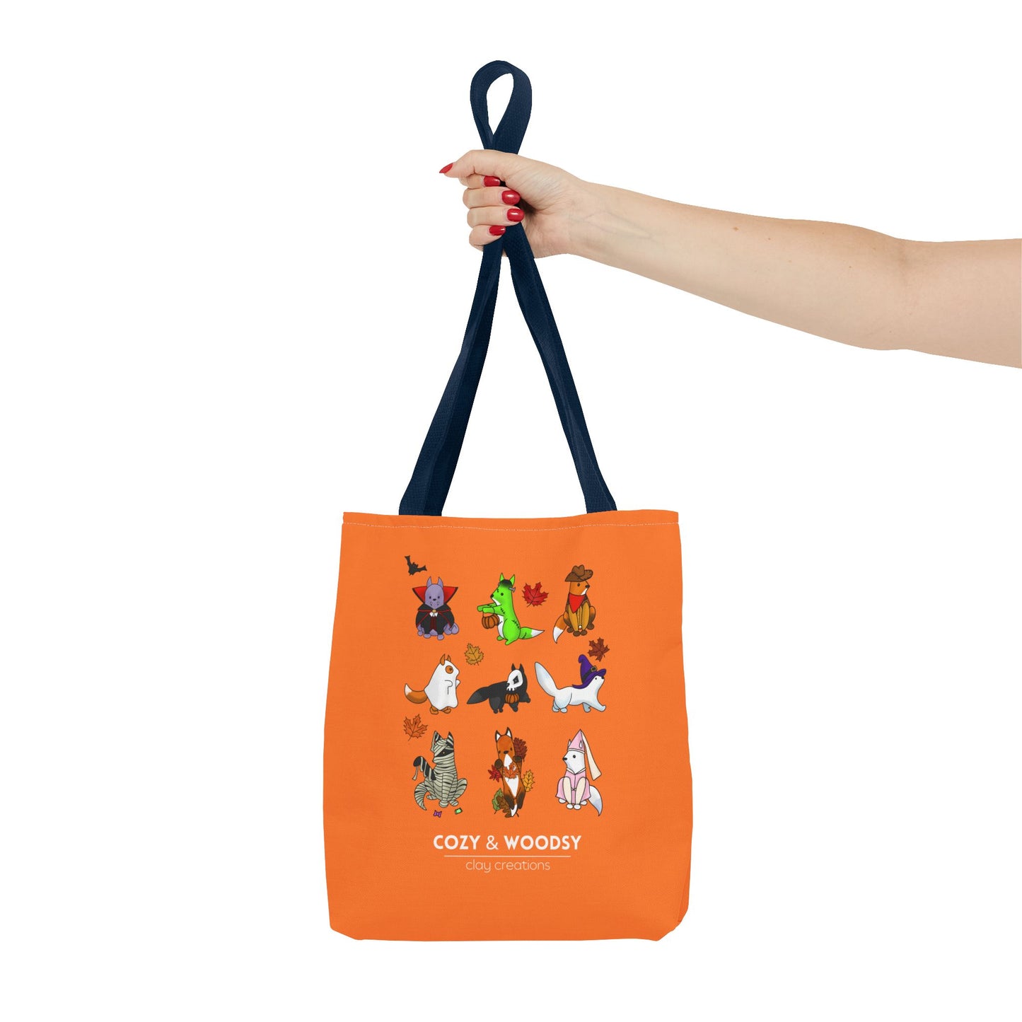 Cozy Halloween Foxes Orange Tote Bag – Perfect for Animal Lovers, Eco-Friendly, Shopping, Gifts, Fall Decor, Everyday Use