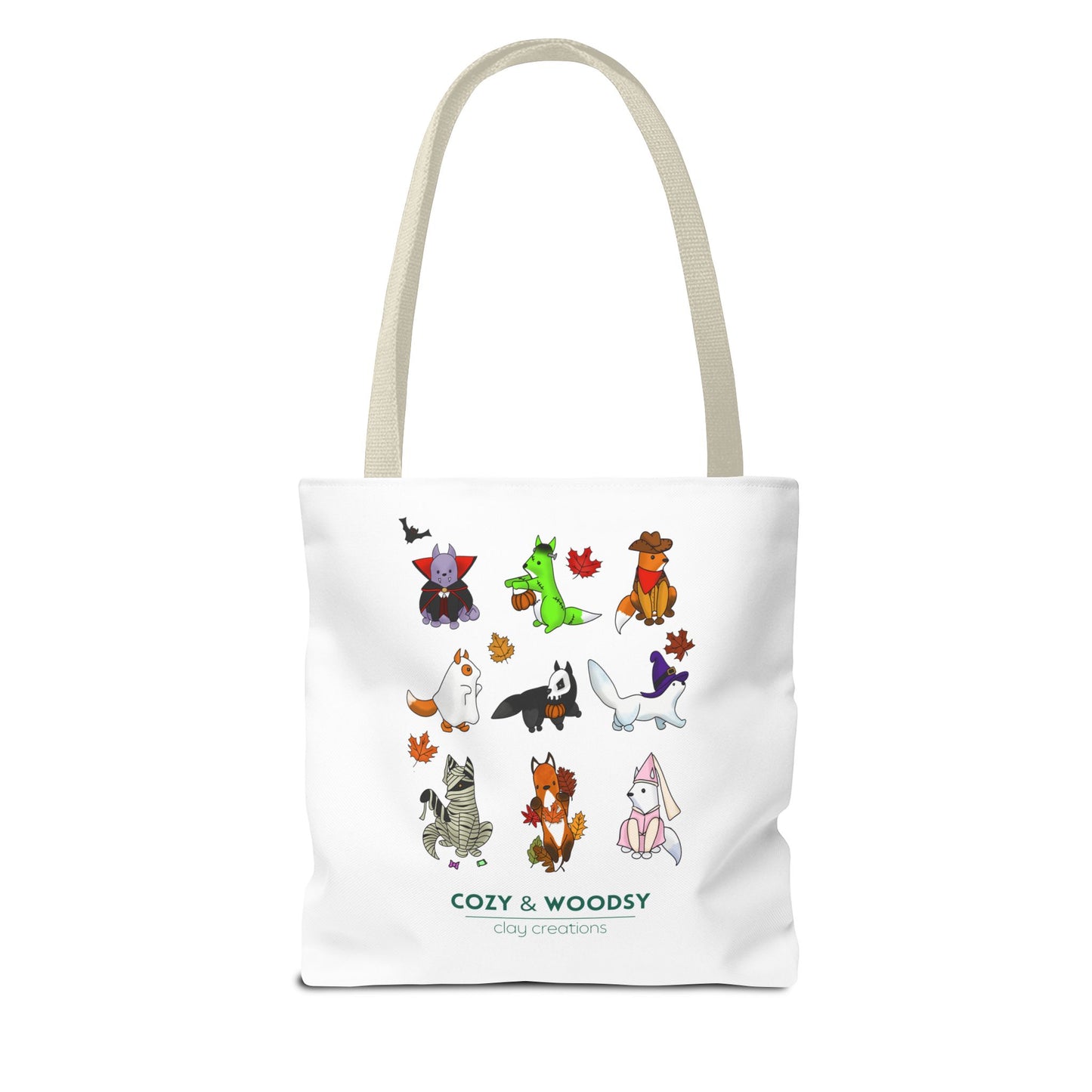 Cozy Halloween Foxes Tote Bag – Perfect for Animal Lovers, Eco-Friendly, Shopping, Gifts, Fall Decor, Everyday Use