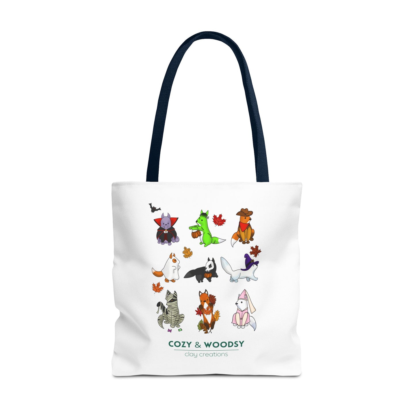 Cozy Halloween Foxes Tote Bag – Perfect for Animal Lovers, Eco-Friendly, Shopping, Gifts, Fall Decor, Everyday Use