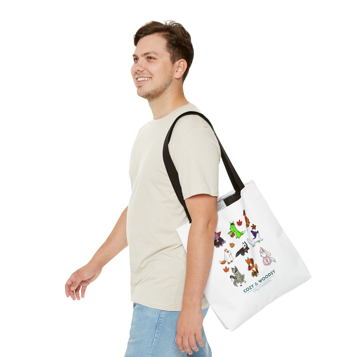 Cozy Halloween Foxes Tote Bag – Perfect for Animal Lovers, Eco-Friendly, Shopping, Gifts, Fall Decor, Everyday Use