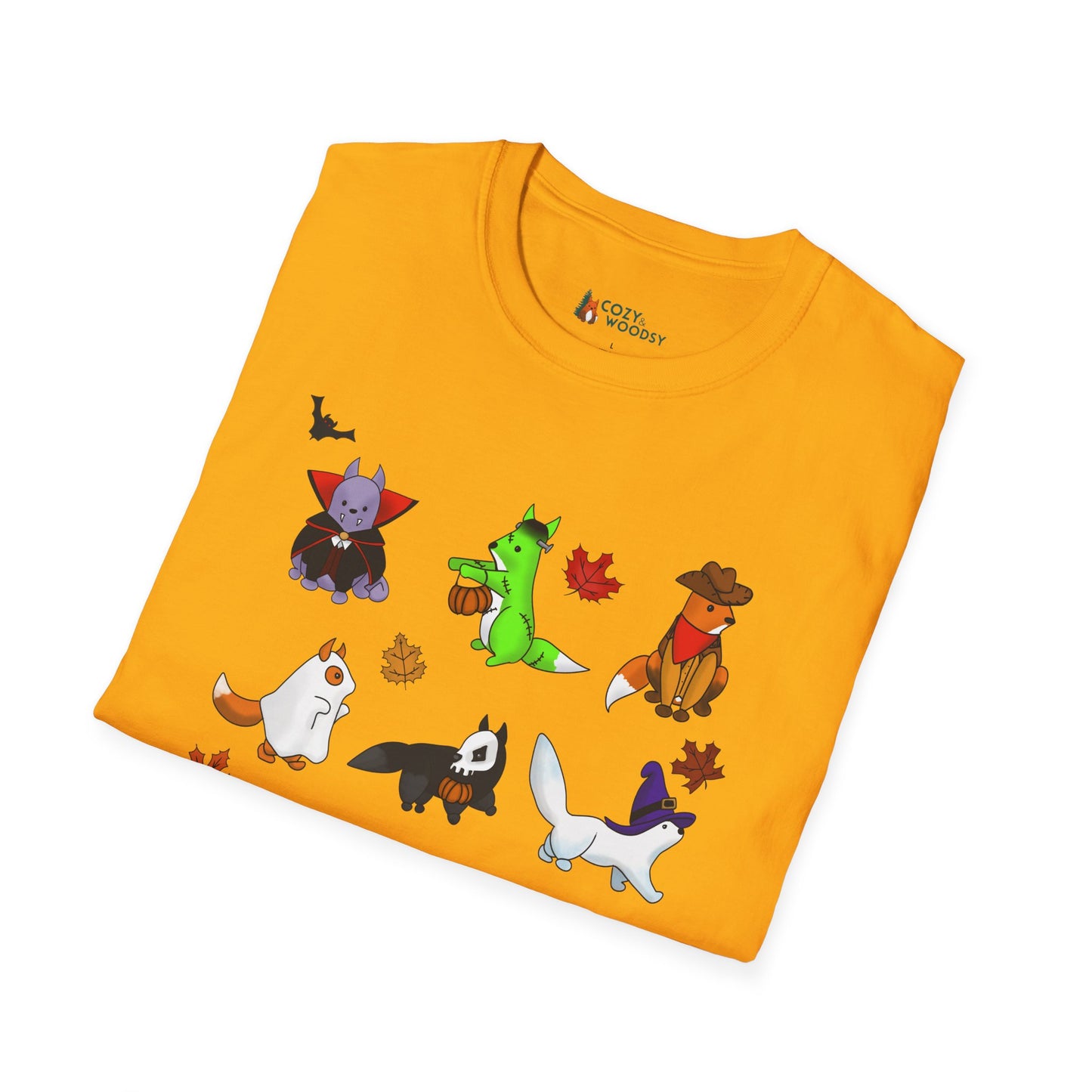 Cozy Halloween Foxes | Unisex Softstyle T-Shirt
