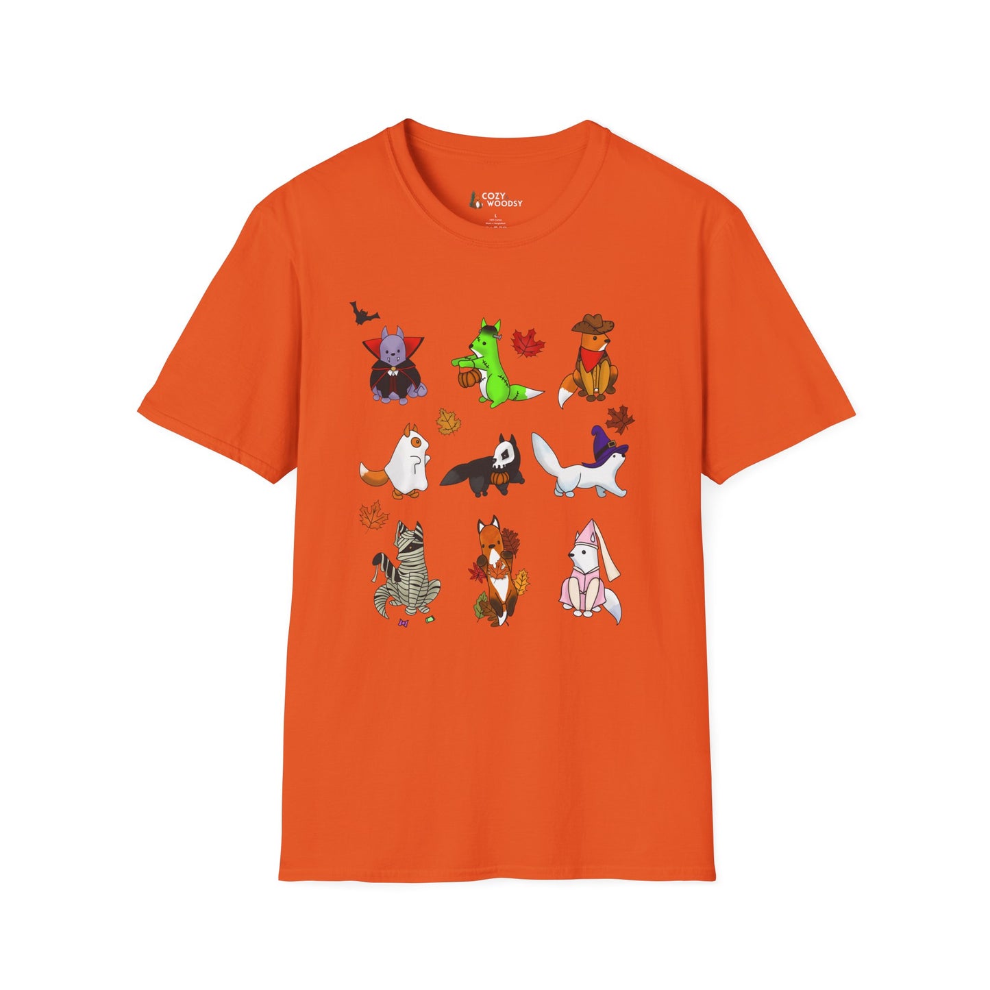 Cozy Halloween Foxes | Unisex Softstyle T-Shirt
