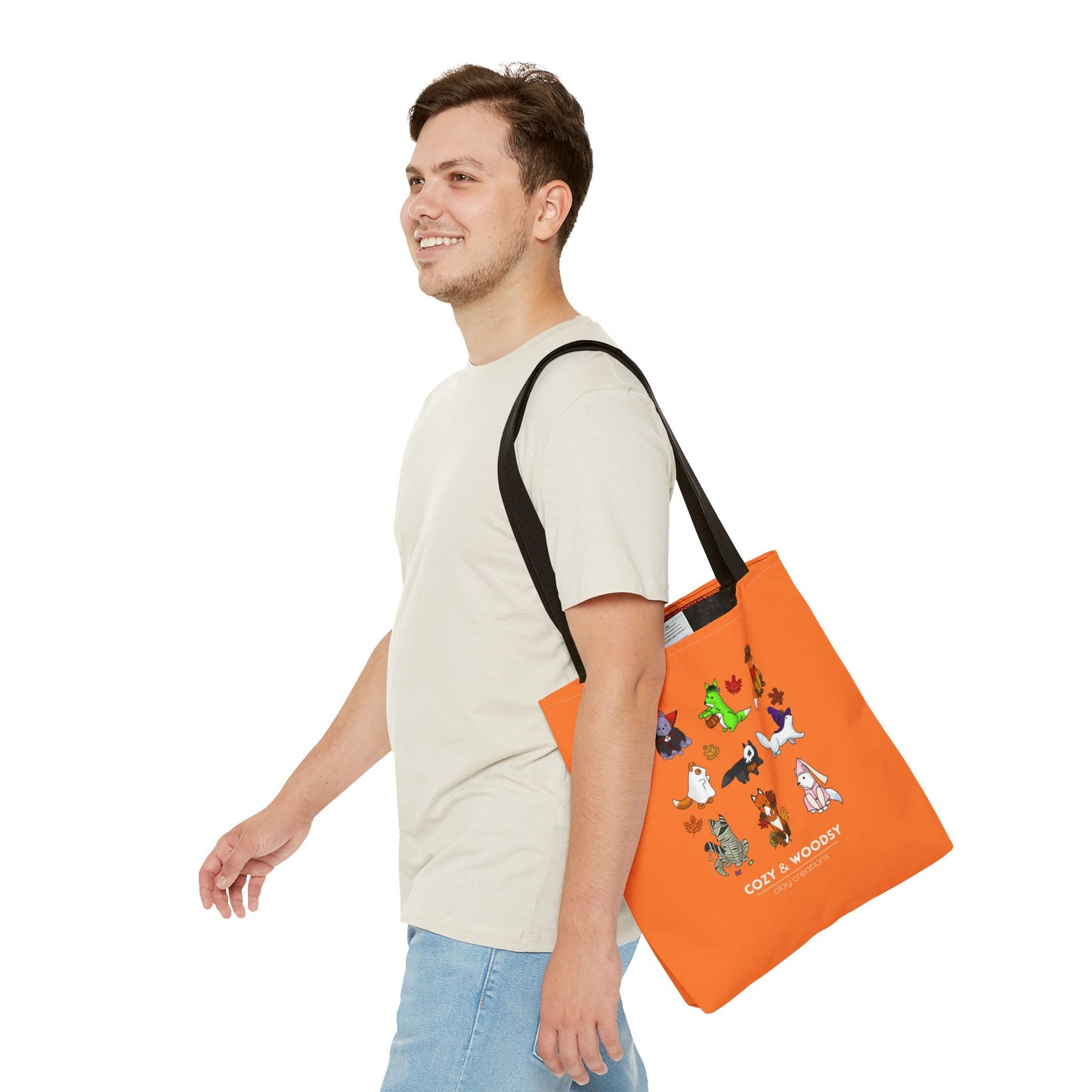 Cozy Halloween Foxes Orange Tote Bag – Perfect for Animal Lovers, Eco-Friendly, Shopping, Gifts, Fall Decor, Everyday Use