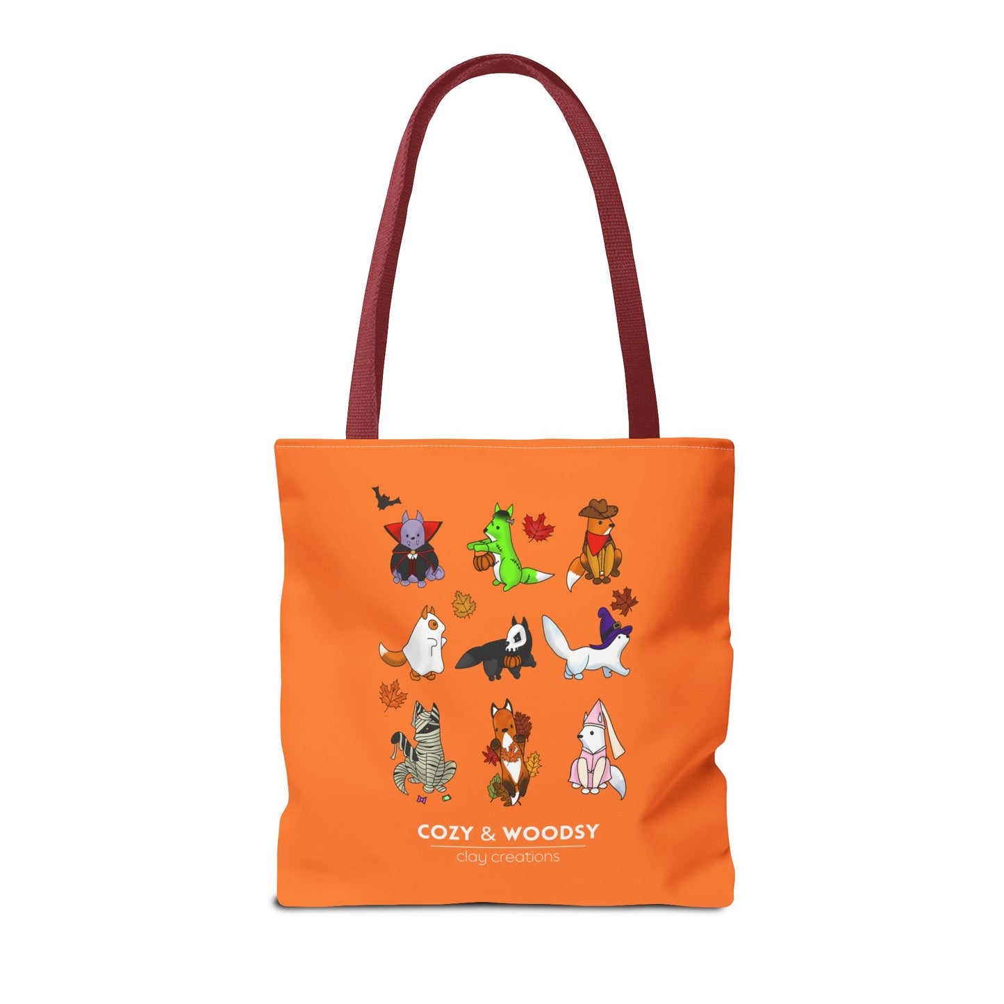 Cozy Halloween Foxes Orange Tote Bag – Perfect for Animal Lovers, Eco-Friendly, Shopping, Gifts, Fall Decor, Everyday Use