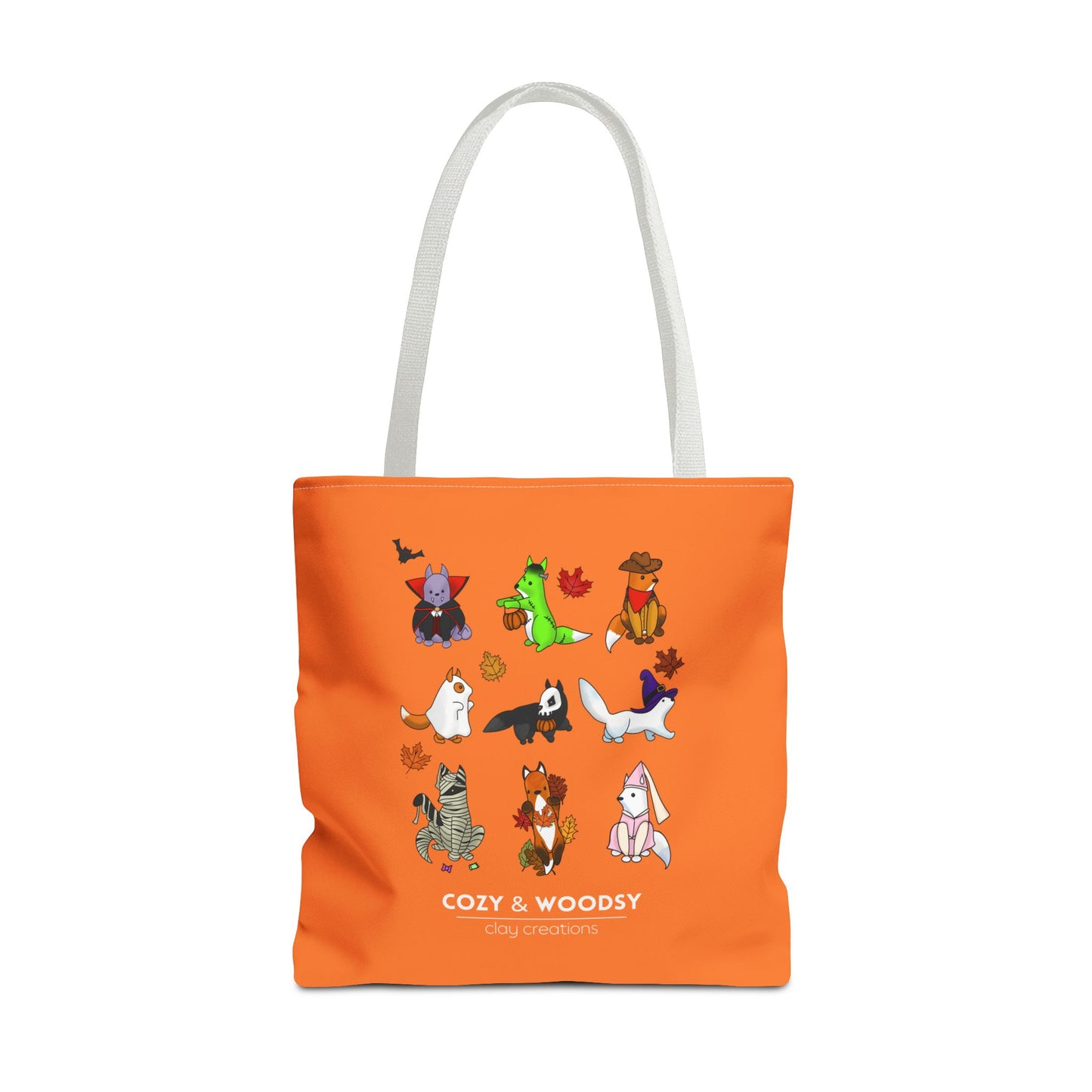 Cozy Halloween Foxes Orange Tote Bag – Perfect for Animal Lovers, Eco-Friendly, Shopping, Gifts, Fall Decor, Everyday Use