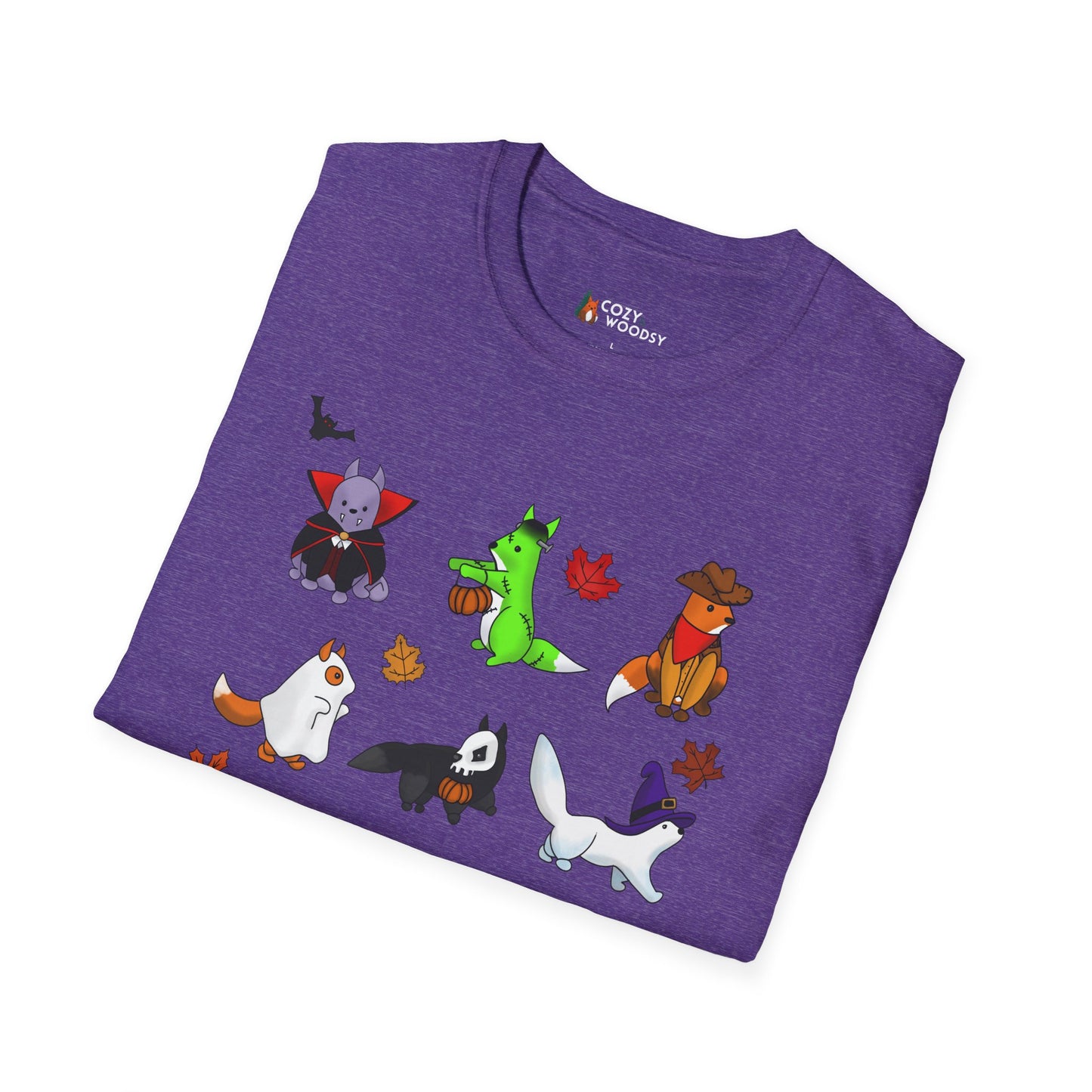 Cozy Halloween Foxes | Unisex Softstyle T-Shirt