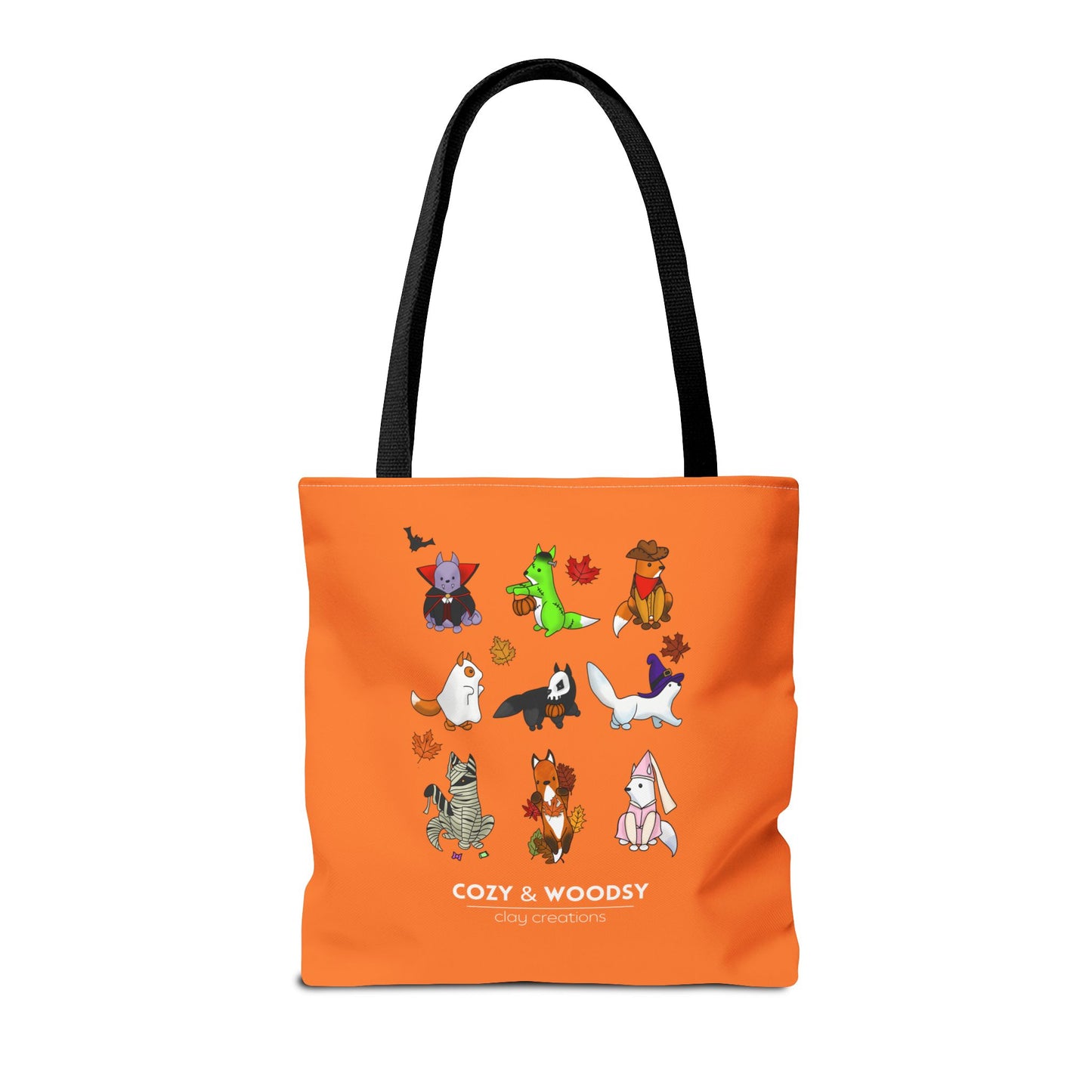 Cozy Halloween Foxes Orange Tote Bag – Perfect for Animal Lovers, Eco-Friendly, Shopping, Gifts, Fall Decor, Everyday Use