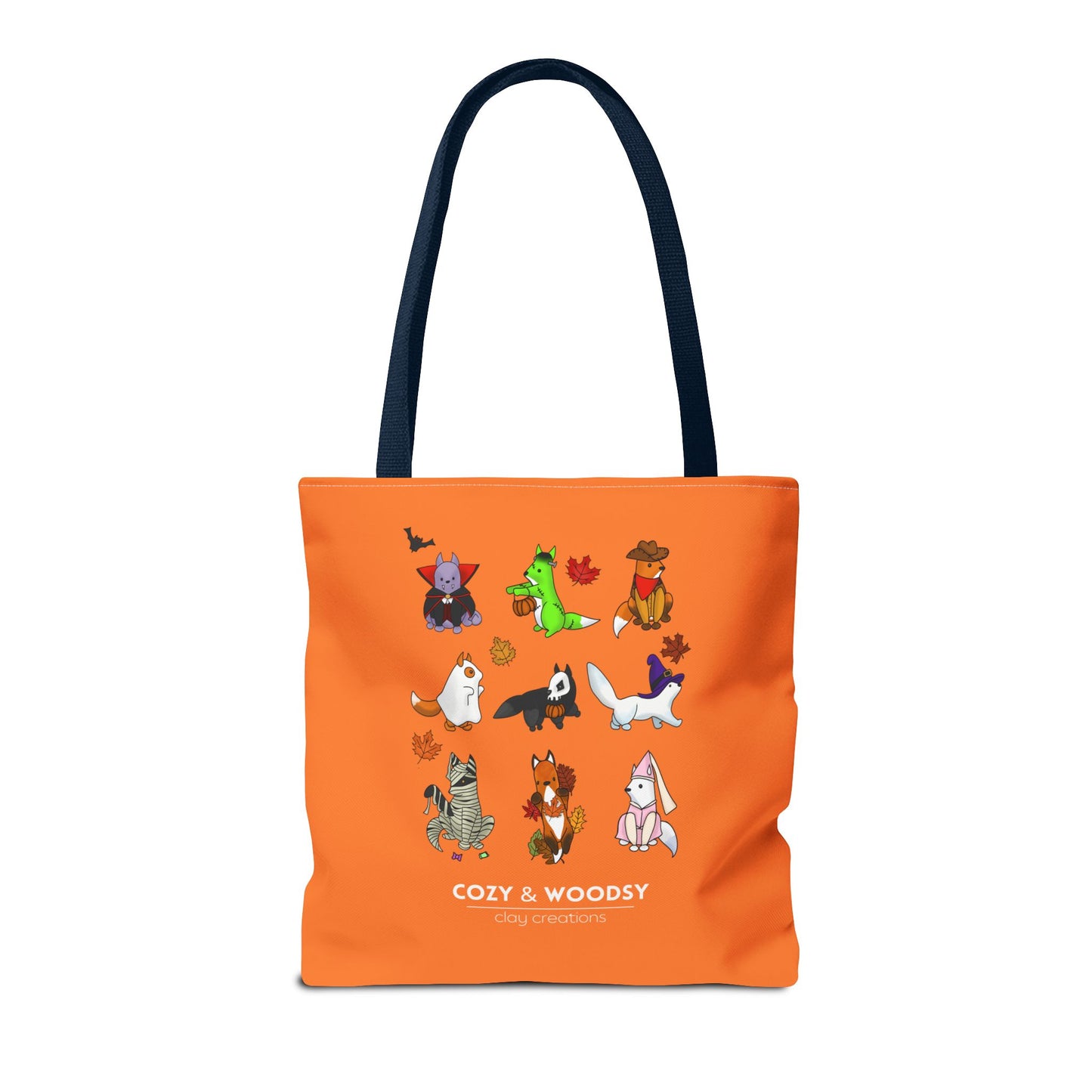 Cozy Halloween Foxes Orange Tote Bag – Perfect for Animal Lovers, Eco-Friendly, Shopping, Gifts, Fall Decor, Everyday Use