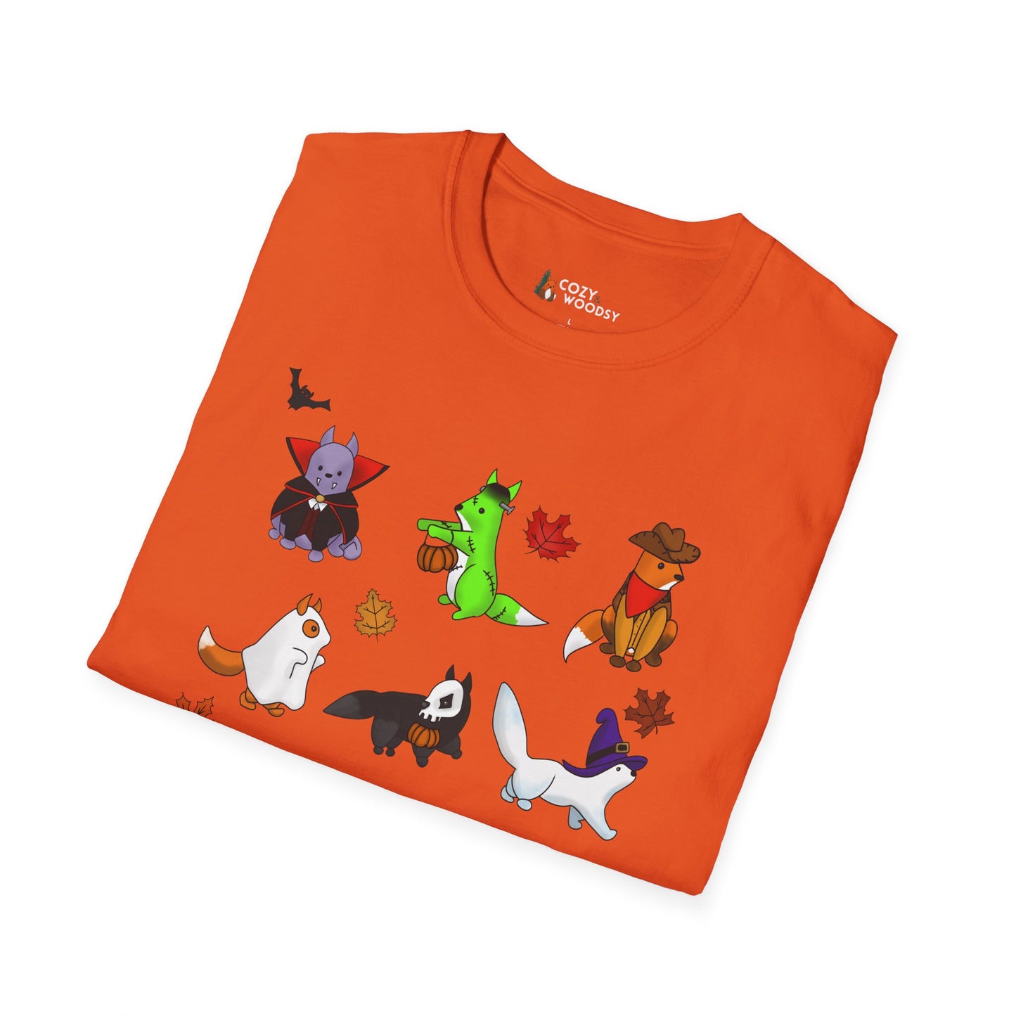 Cozy Halloween Foxes | Unisex Softstyle T-Shirt