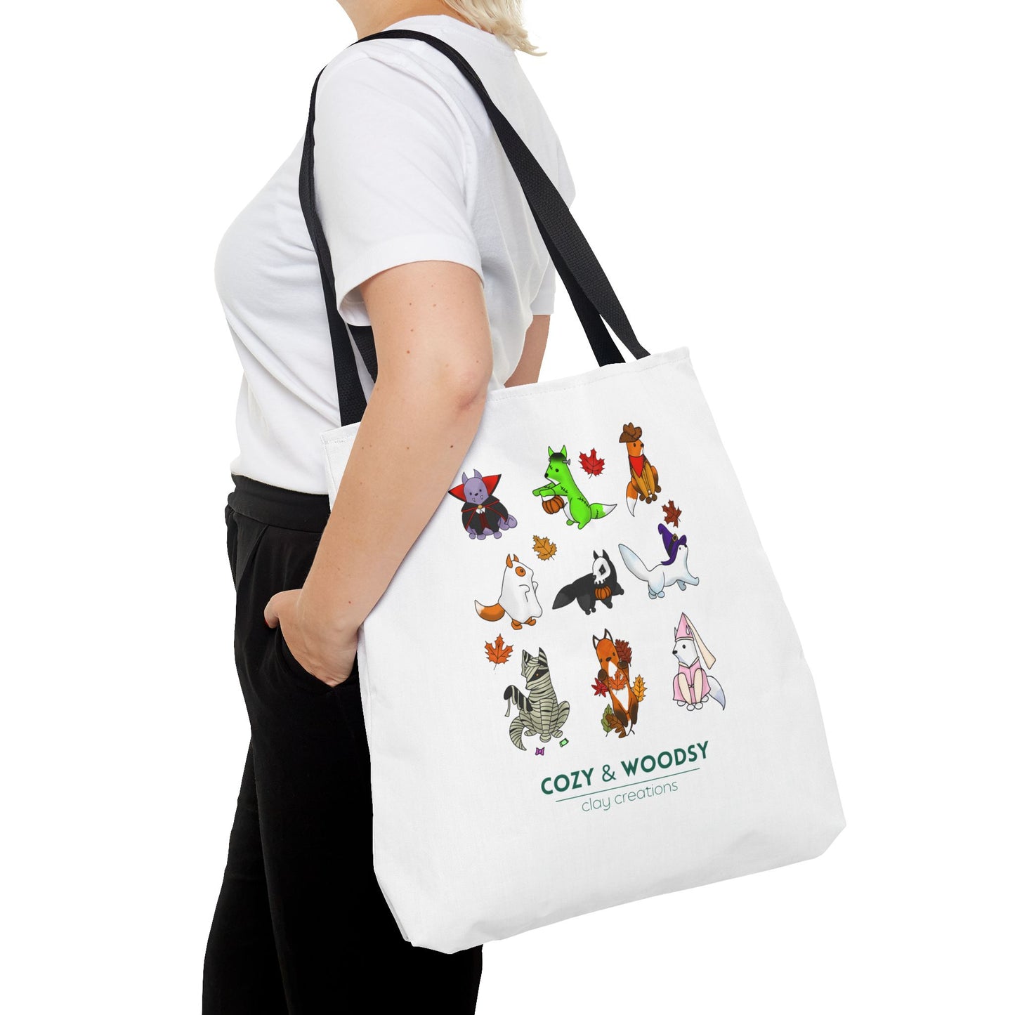 Cozy Halloween Foxes Tote Bag – Perfect for Animal Lovers, Eco-Friendly, Shopping, Gifts, Fall Decor, Everyday Use
