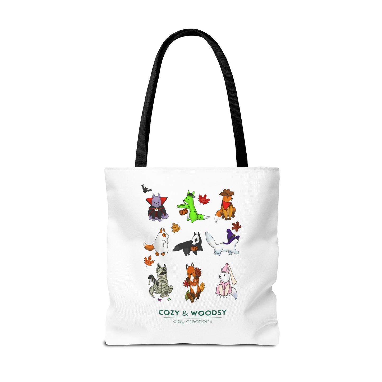 Cozy Halloween Foxes Tote Bag – Perfect for Animal Lovers, Eco-Friendly, Shopping, Gifts, Fall Decor, Everyday Use
