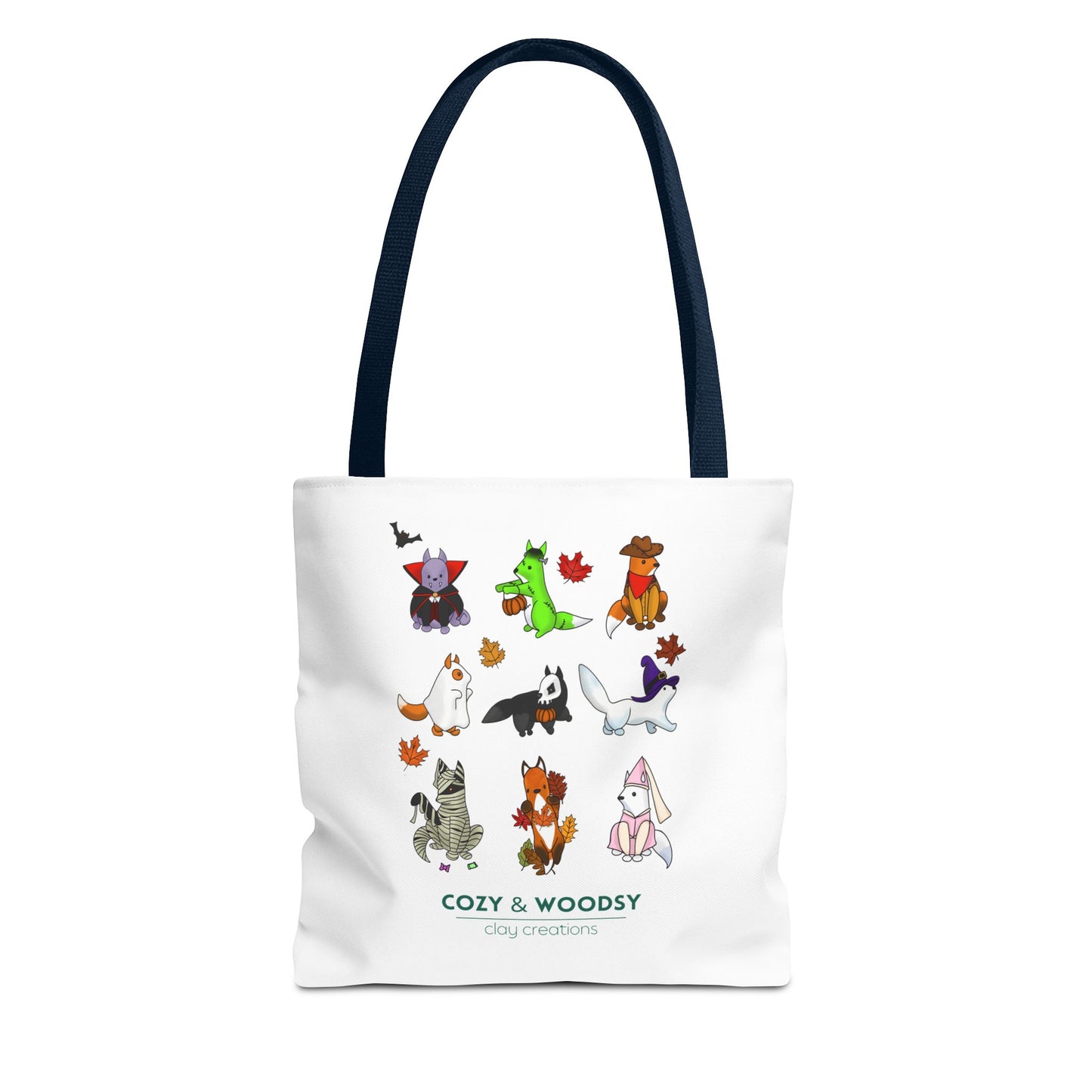 Cozy Halloween Foxes Tote Bag – Perfect for Animal Lovers, Eco-Friendly, Shopping, Gifts, Fall Decor, Everyday Use