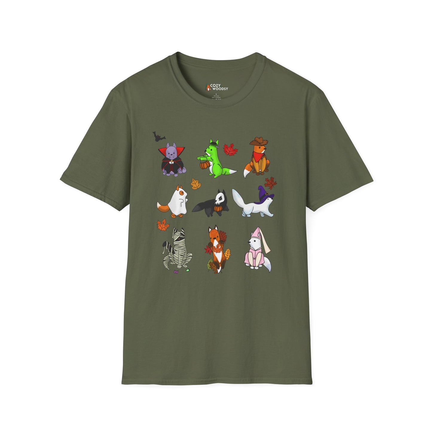 Cozy Halloween Foxes | Unisex Softstyle T-Shirt
