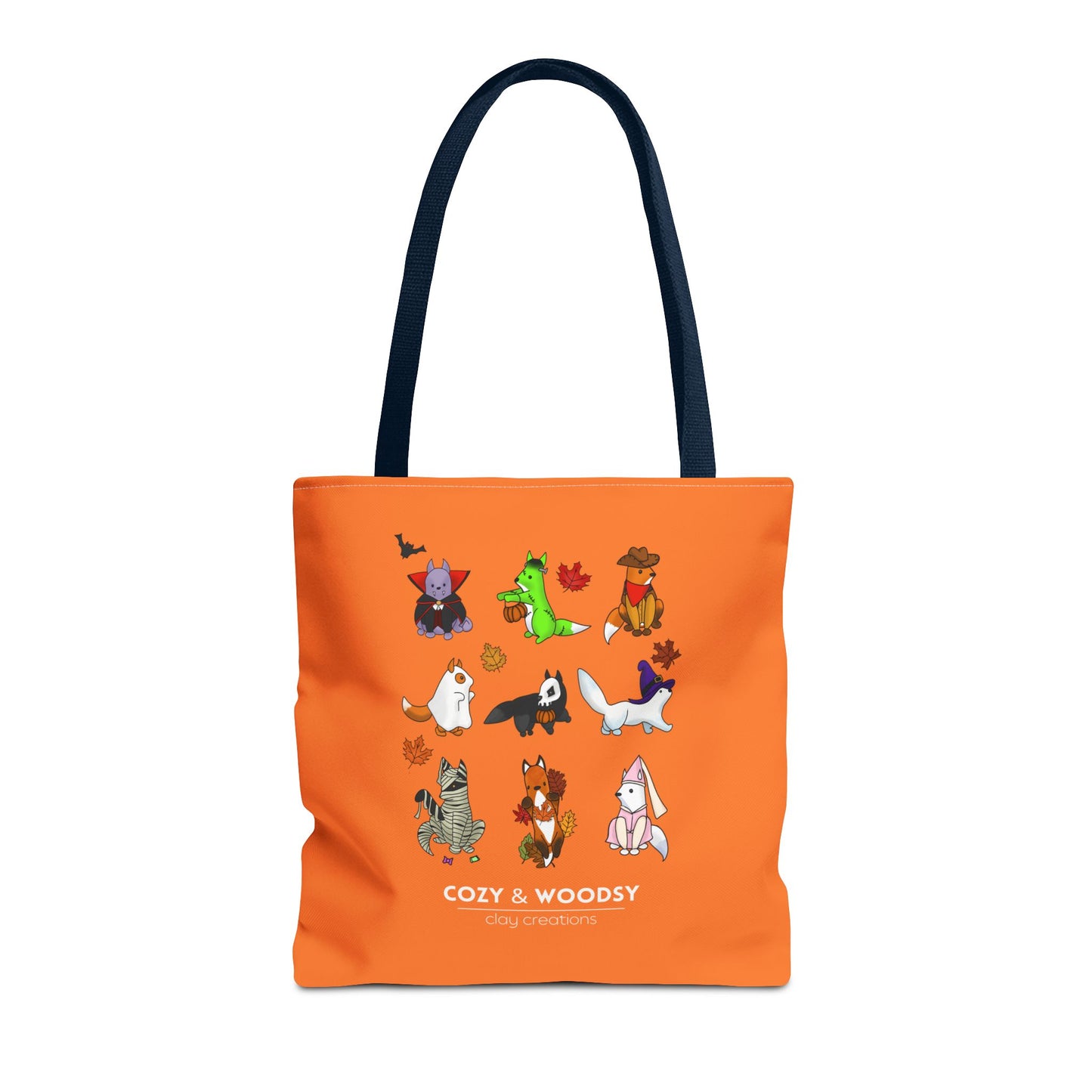 Cozy Halloween Foxes Orange Tote Bag – Perfect for Animal Lovers, Eco-Friendly, Shopping, Gifts, Fall Decor, Everyday Use