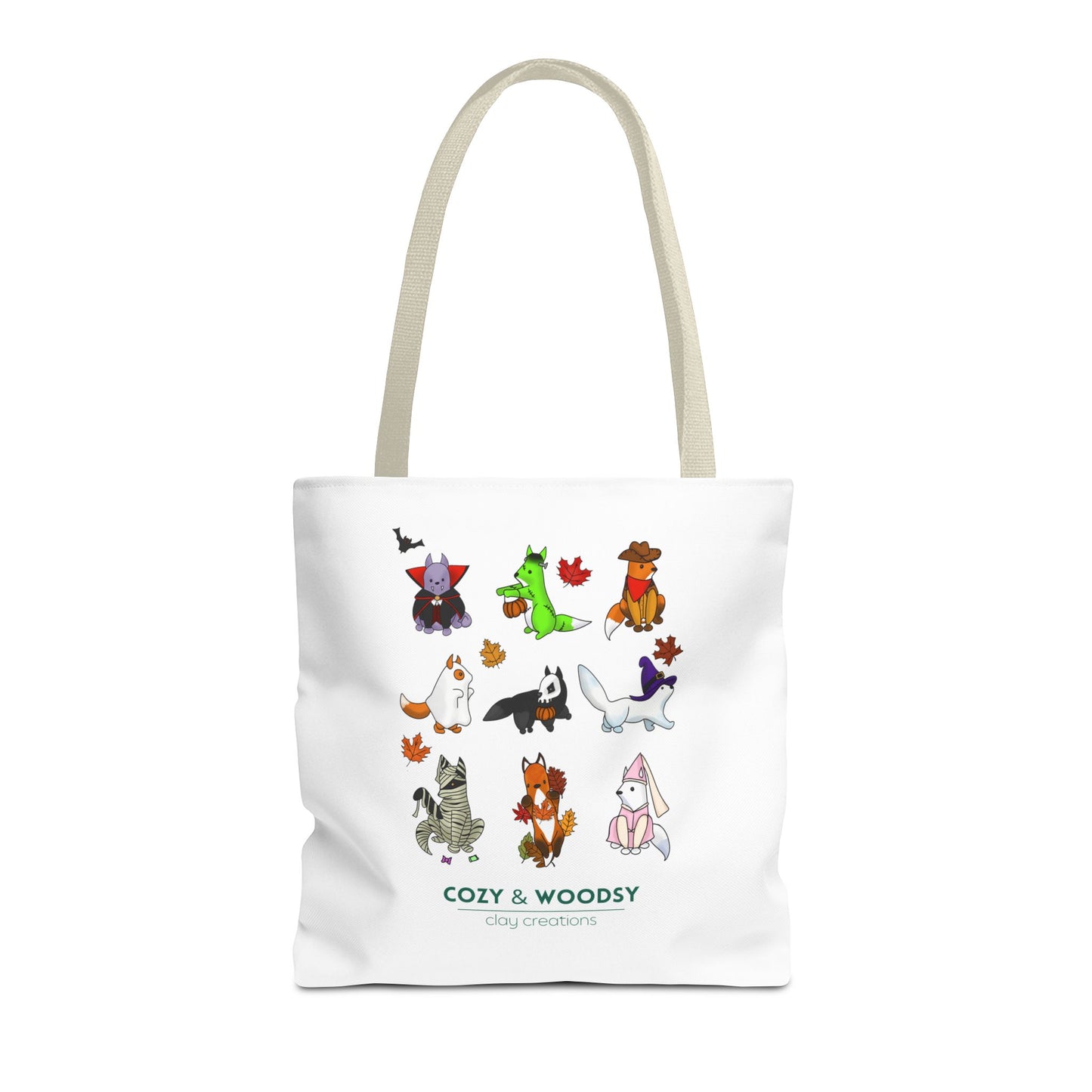 Cozy Halloween Foxes Tote Bag – Perfect for Animal Lovers, Eco-Friendly, Shopping, Gifts, Fall Decor, Everyday Use