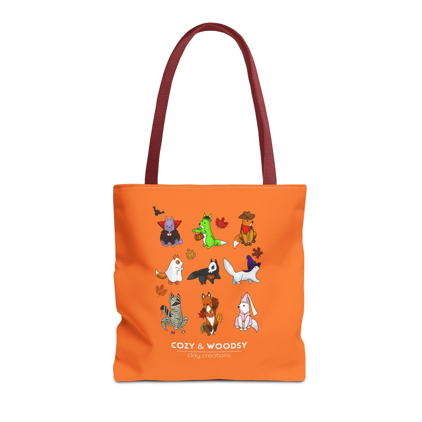 Cozy Halloween Foxes Orange Tote Bag – Perfect for Animal Lovers, Eco-Friendly, Shopping, Gifts, Fall Decor, Everyday Use