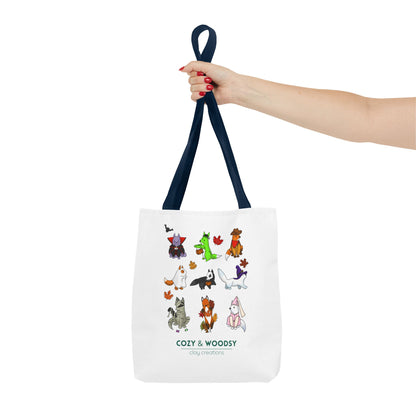 Cozy Halloween Foxes Tote Bag – Perfect for Animal Lovers, Eco-Friendly, Shopping, Gifts, Fall Decor, Everyday Use
