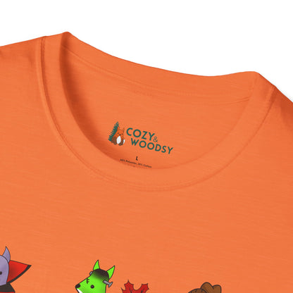 Cozy Halloween Foxes | Unisex Softstyle T-Shirt