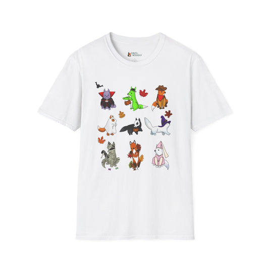 Cozy Halloween Foxes | Unisex Softstyle T-Shirt