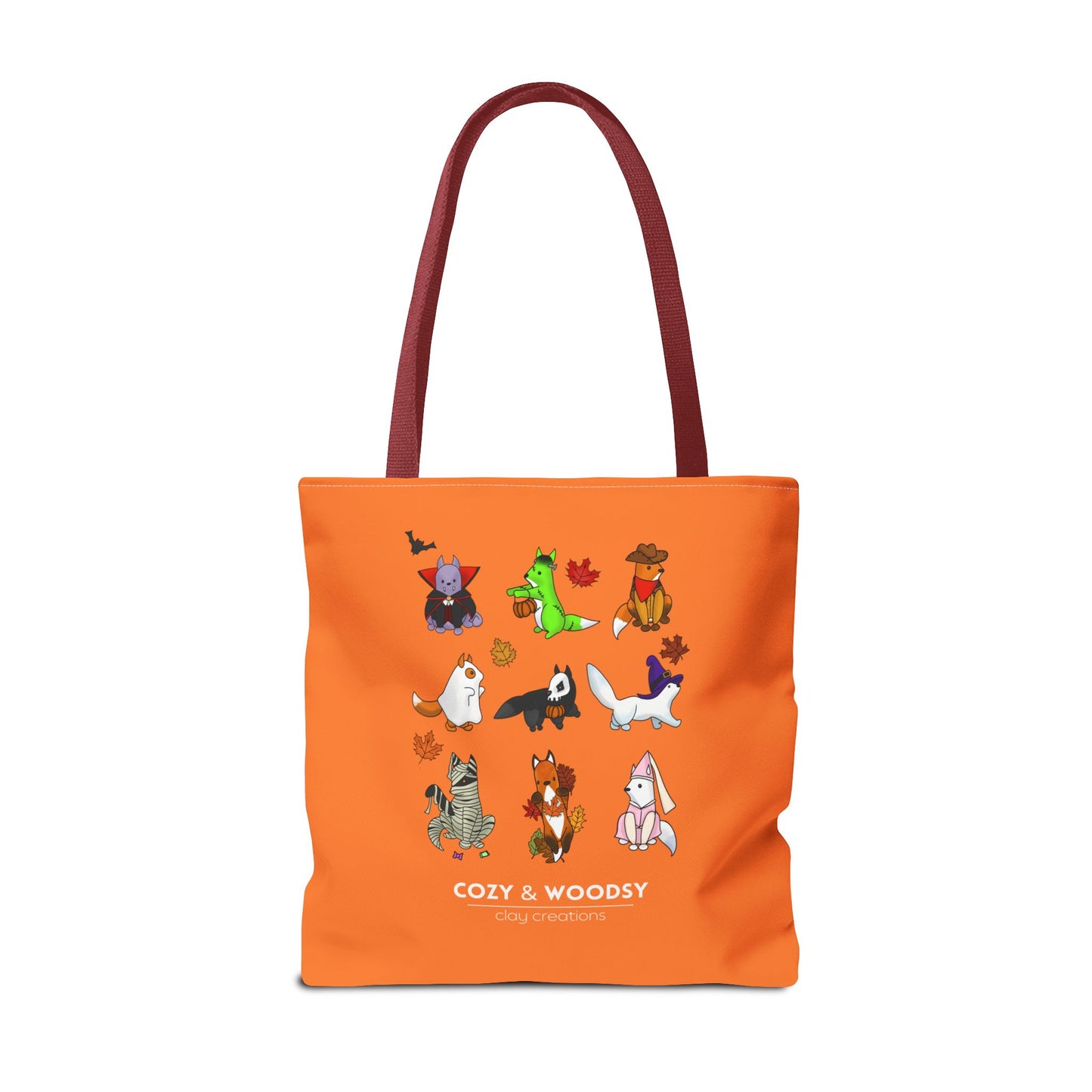 Cozy Halloween Foxes Orange Tote Bag – Perfect for Animal Lovers, Eco-Friendly, Shopping, Gifts, Fall Decor, Everyday Use