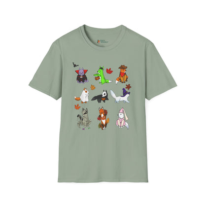 Cozy Halloween Foxes | Unisex Softstyle T-Shirt