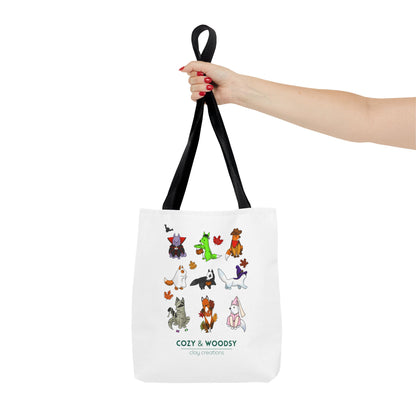 Cozy Halloween Foxes Tote Bag – Perfect for Animal Lovers, Eco-Friendly, Shopping, Gifts, Fall Decor, Everyday Use