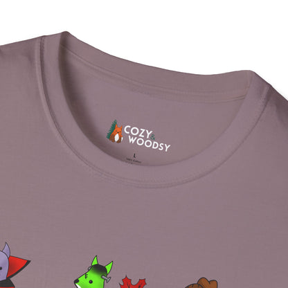 Cozy Halloween Foxes | Unisex Softstyle T-Shirt