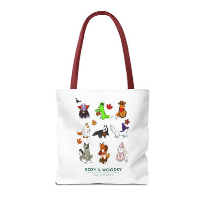 Cozy Halloween Foxes Tote Bag – Perfect for Animal Lovers, Eco-Friendly, Shopping, Gifts, Fall Decor, Everyday Use