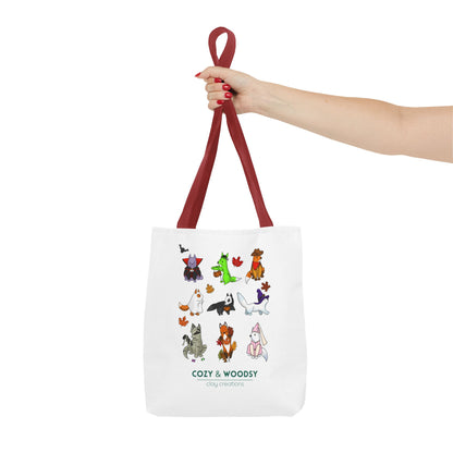 Cozy Halloween Foxes Tote Bag – Perfect for Animal Lovers, Eco-Friendly, Shopping, Gifts, Fall Decor, Everyday Use