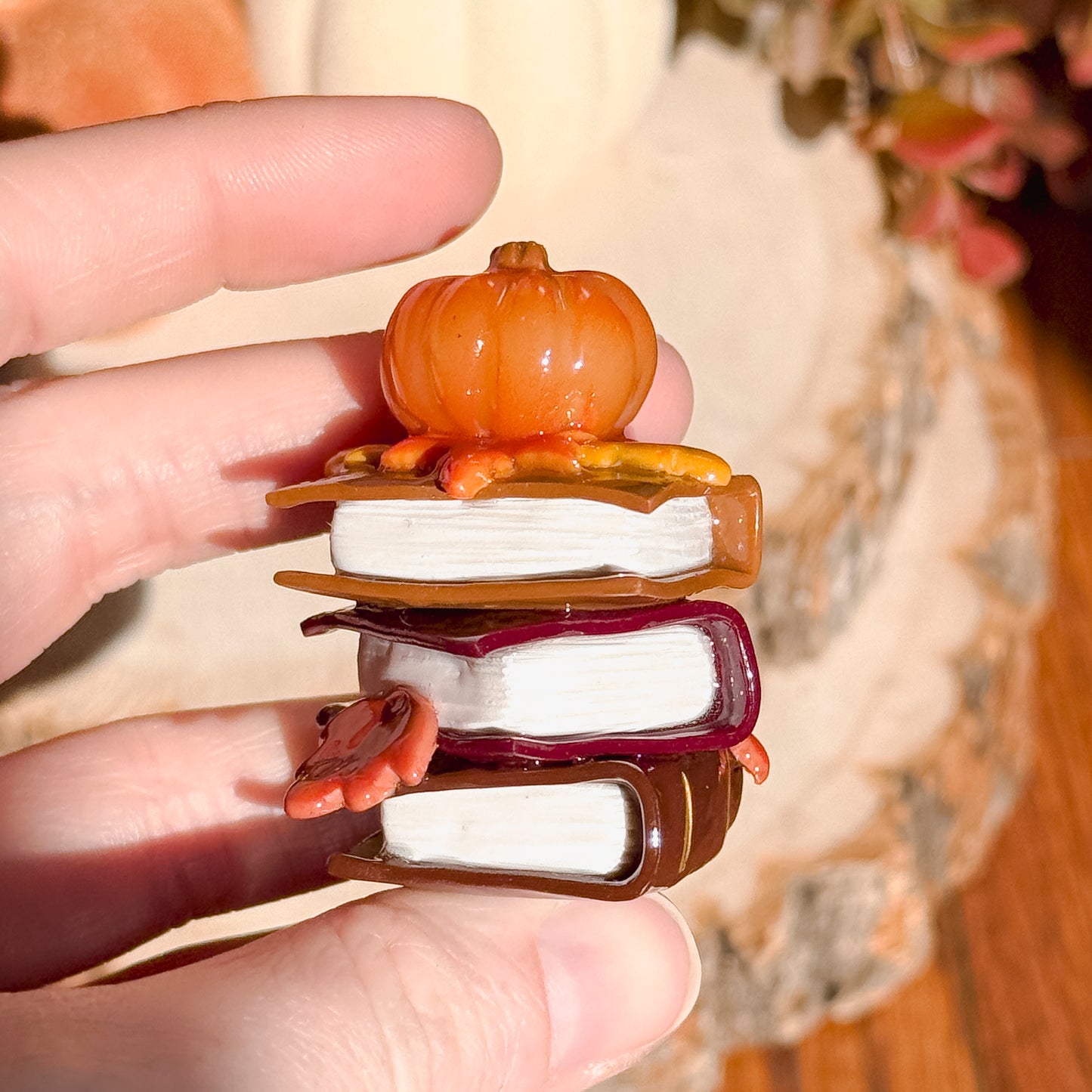 Cozy Fall Bookstack | Desk Accessory