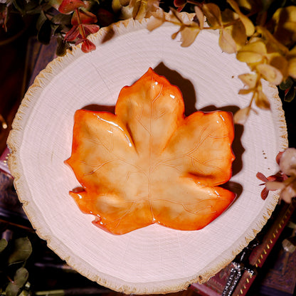 Orange Maple Leaf Trinket Dish | Trinket Dishes