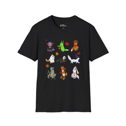 Cozy Halloween Foxes | Unisex Softstyle T-Shirt