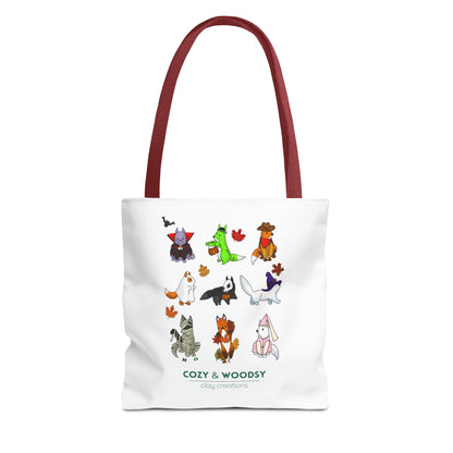 Cozy Halloween Foxes Tote Bag – Perfect for Animal Lovers, Eco-Friendly, Shopping, Gifts, Fall Decor, Everyday Use