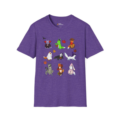 Cozy Halloween Foxes | Unisex Softstyle T-Shirt