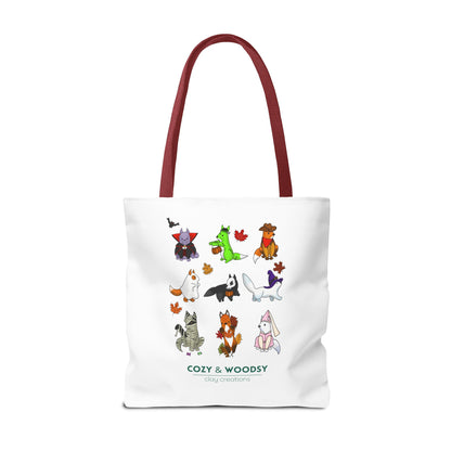 Cozy Halloween Foxes Tote Bag – Perfect for Animal Lovers, Eco-Friendly, Shopping, Gifts, Fall Decor, Everyday Use