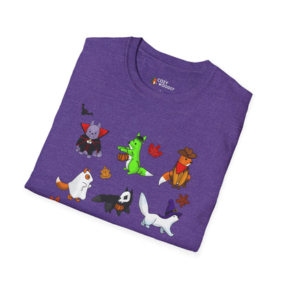 Cozy Halloween Foxes | Unisex Softstyle T-Shirt